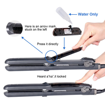 Professional Ceramic Steam Straightener and Curler