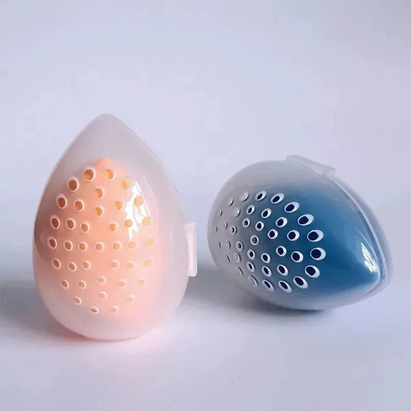Egg-Shaped Makeup Sponge Storage Box