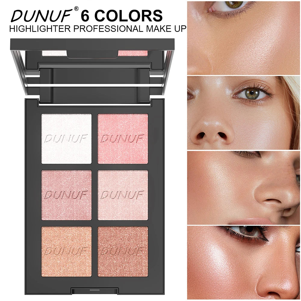 6-Color Pearl Shimmer Highlighter Palette