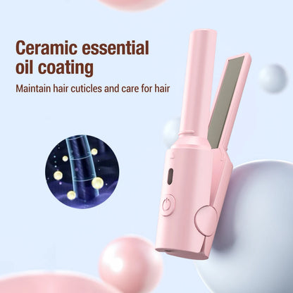 Portable USB Mini Hair Straightener and Curler