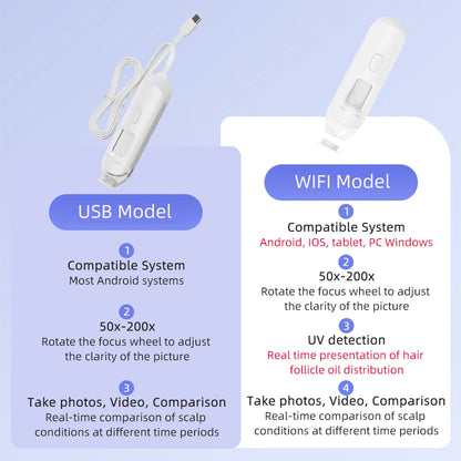 Wireless HD Scalp Analyzer Microscope