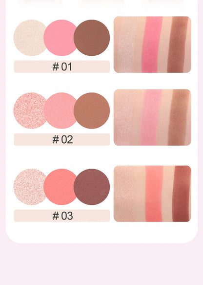 Three-in-One Eyeshadow Highlighter Blush Palette