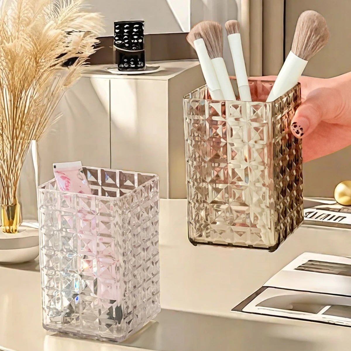 Transparent Makeup Brush Holder Cosmetic Organizer