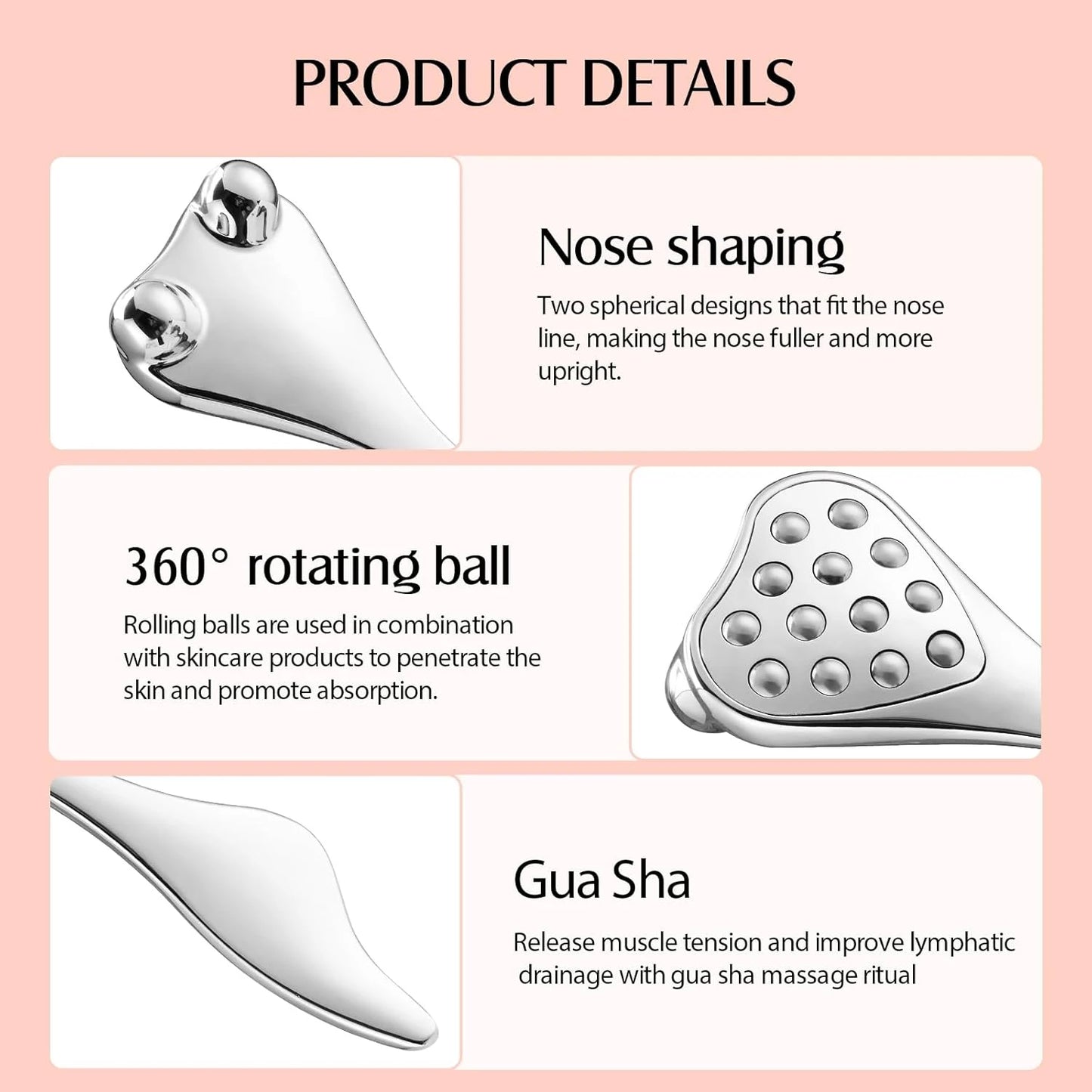 4-in-1 Facial Roller and Gua Sha Set