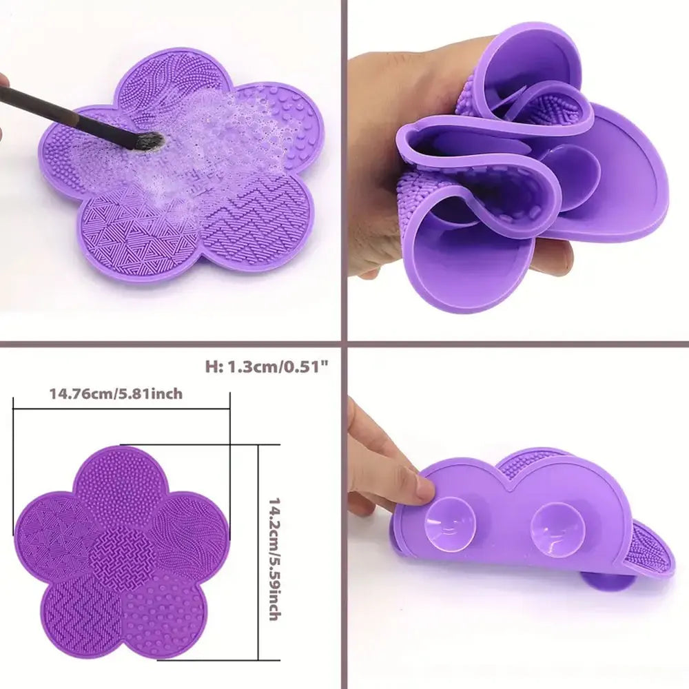 Flower-Shaped Silicone Makeup Brush Cleaning Mat