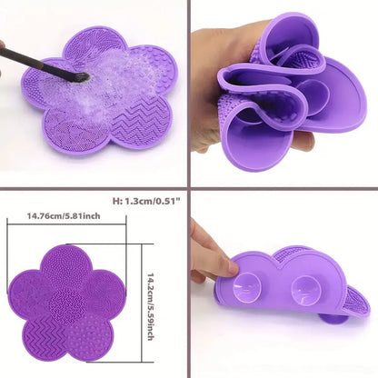 Flower-Shaped Silicone Makeup Brush Cleaning Mat