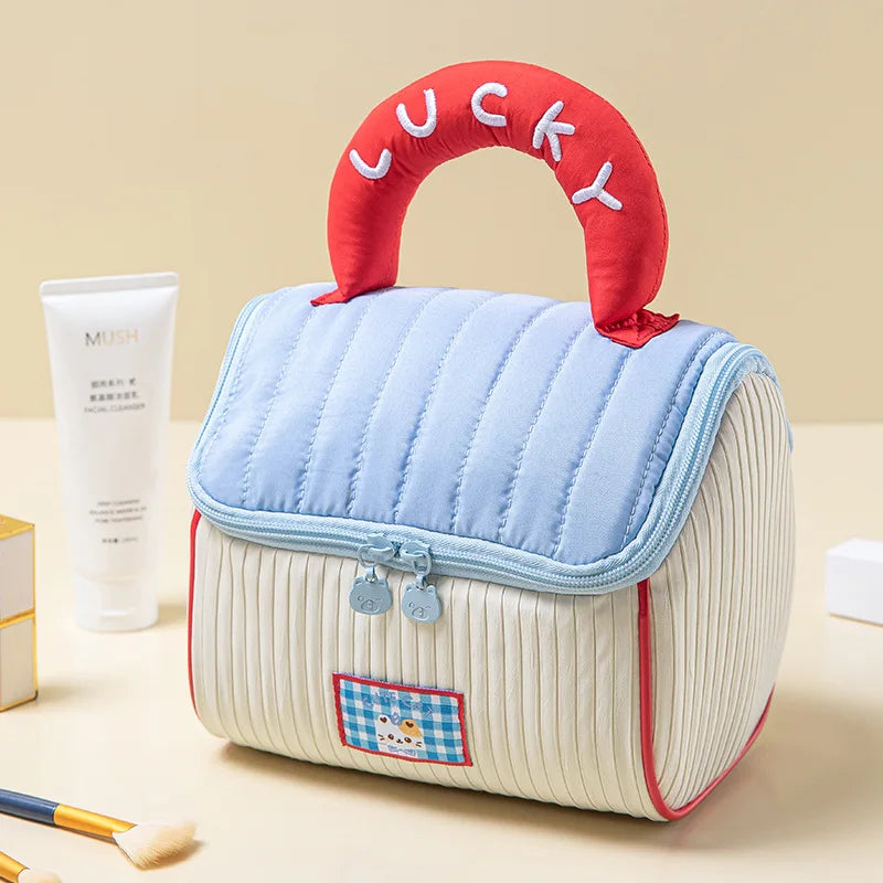 Large-Capacity House-Shaped Travel Cosmetic Bag