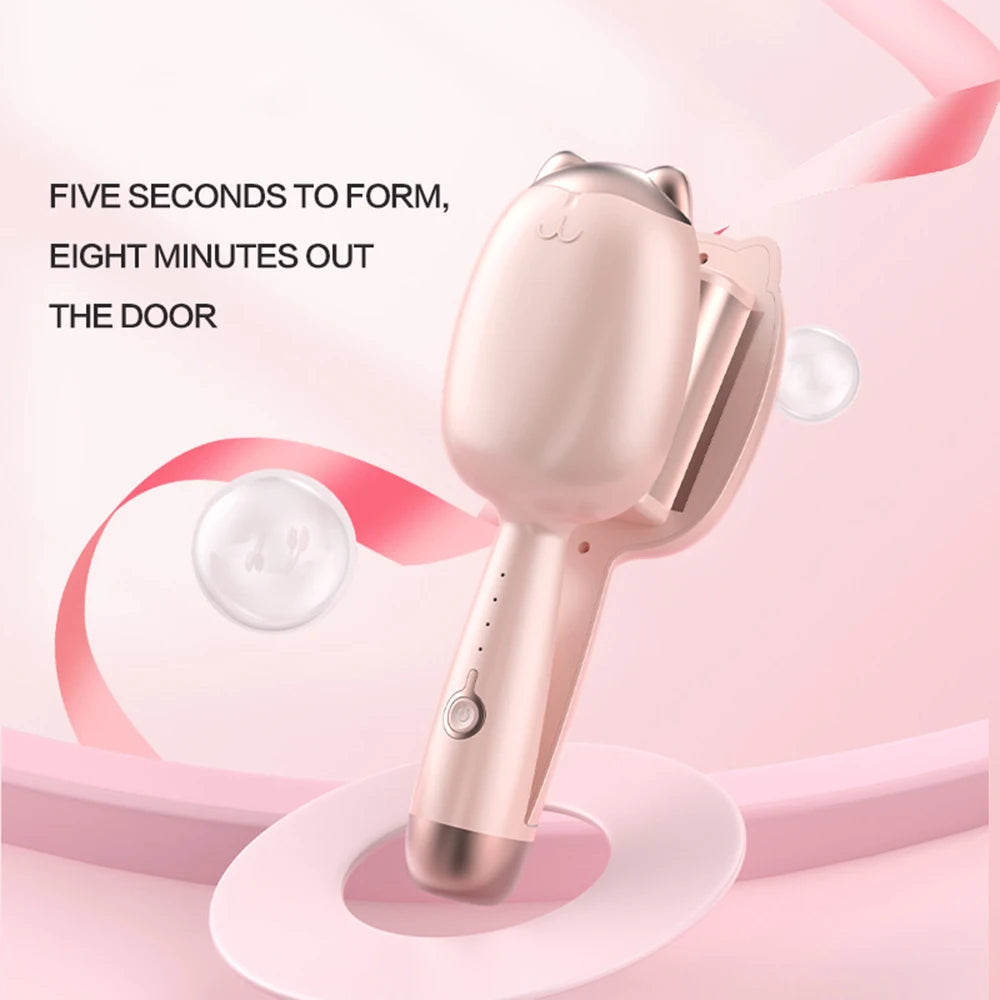 Professional Purple Egg Roll Dual-Barrel Hair Waver Curling Iron