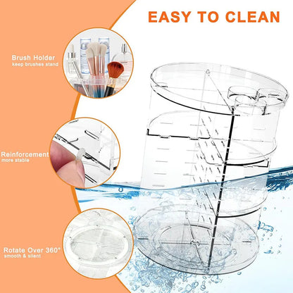 360° Rotating Makeup Organizer