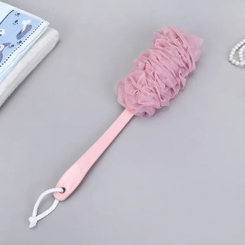 Long-Handle Mesh Shower Scrubber Brush