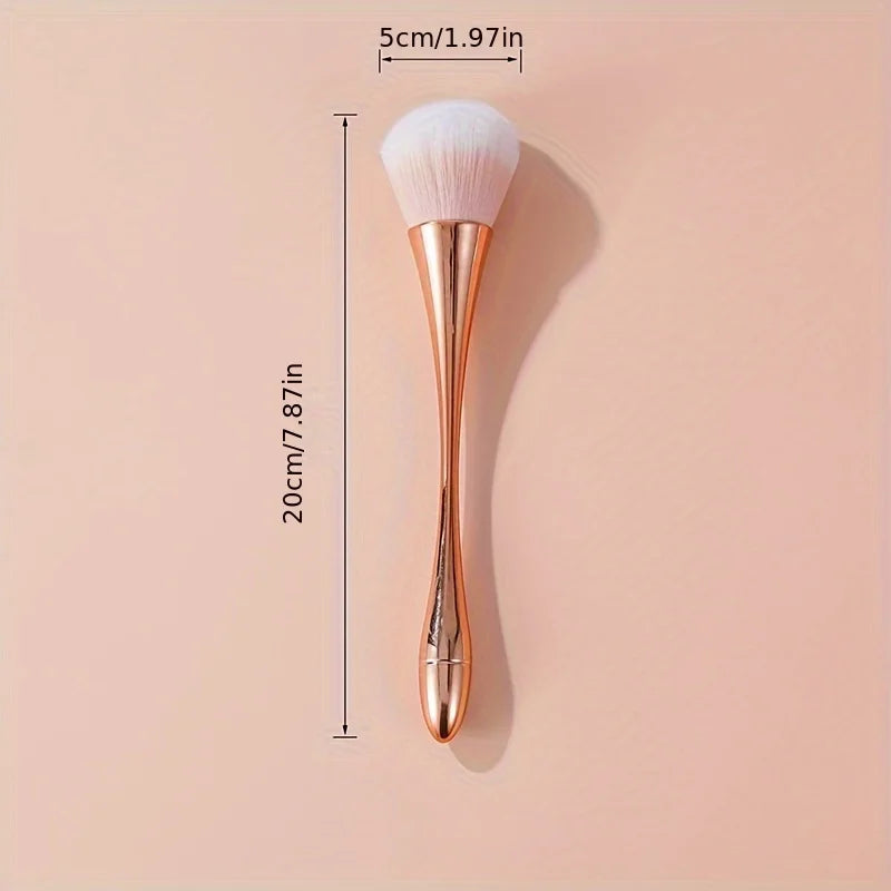 Rose Gold Fan Makeup Brush