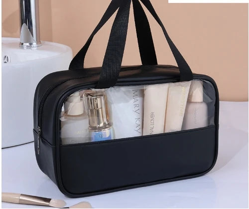 Beige Transparent Waterproof Makeup Bag