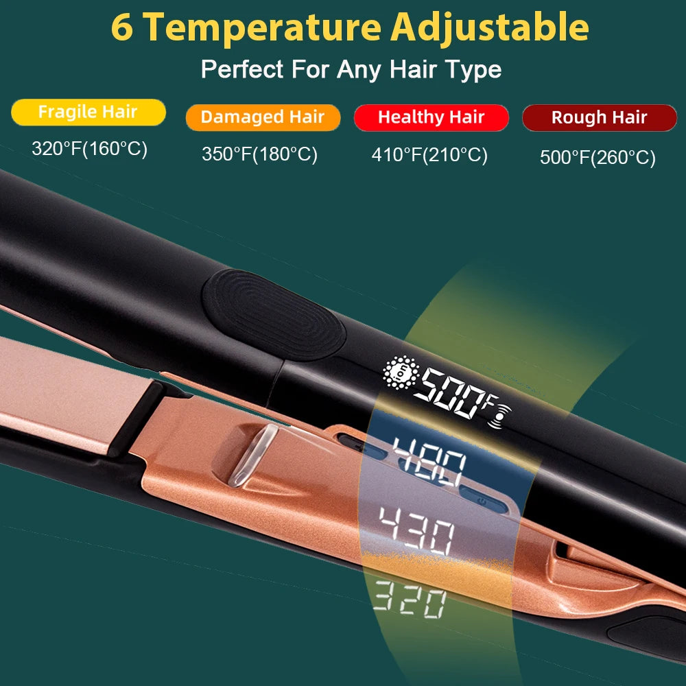 500°F Keratin Flat Iron for Frizzy Damaged Hair Straightening