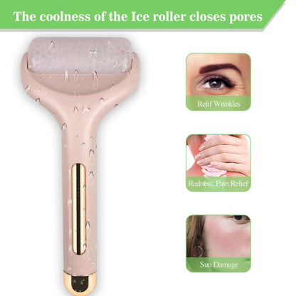 Pink Ice Roller Face Massager