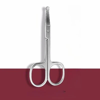 Safe Round-Head Stainless Steel Nose Hair Scissors