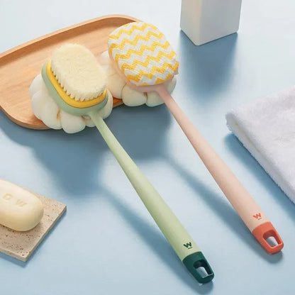 Long-Handle Loofah Back Scrubber Brush