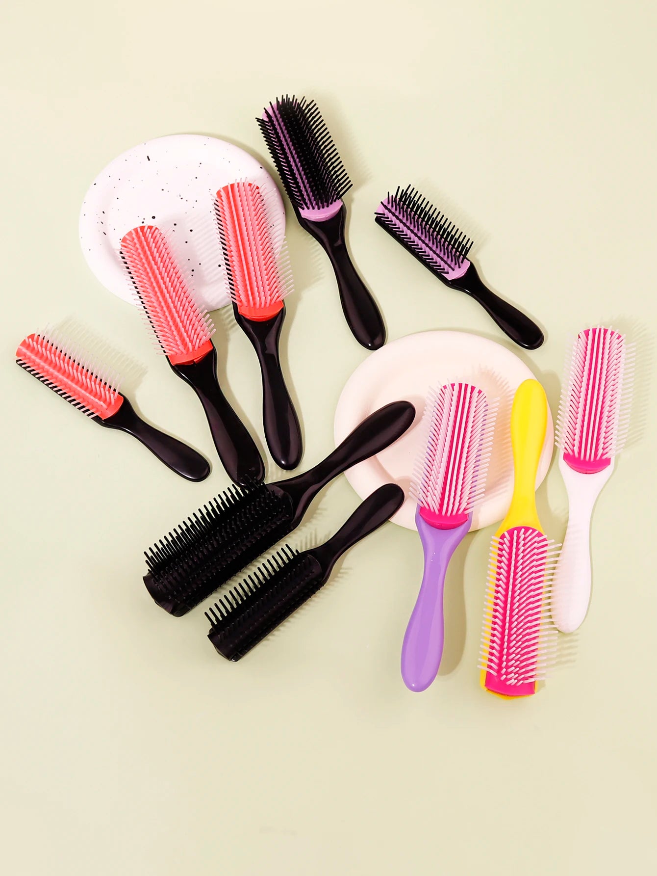 Detachable 9-Row Curly Hair Brush for Wet Detangling Massage