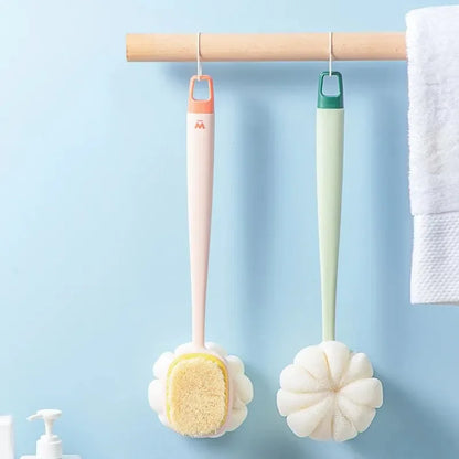 Long-Handle Loofah Back Scrubber Brush