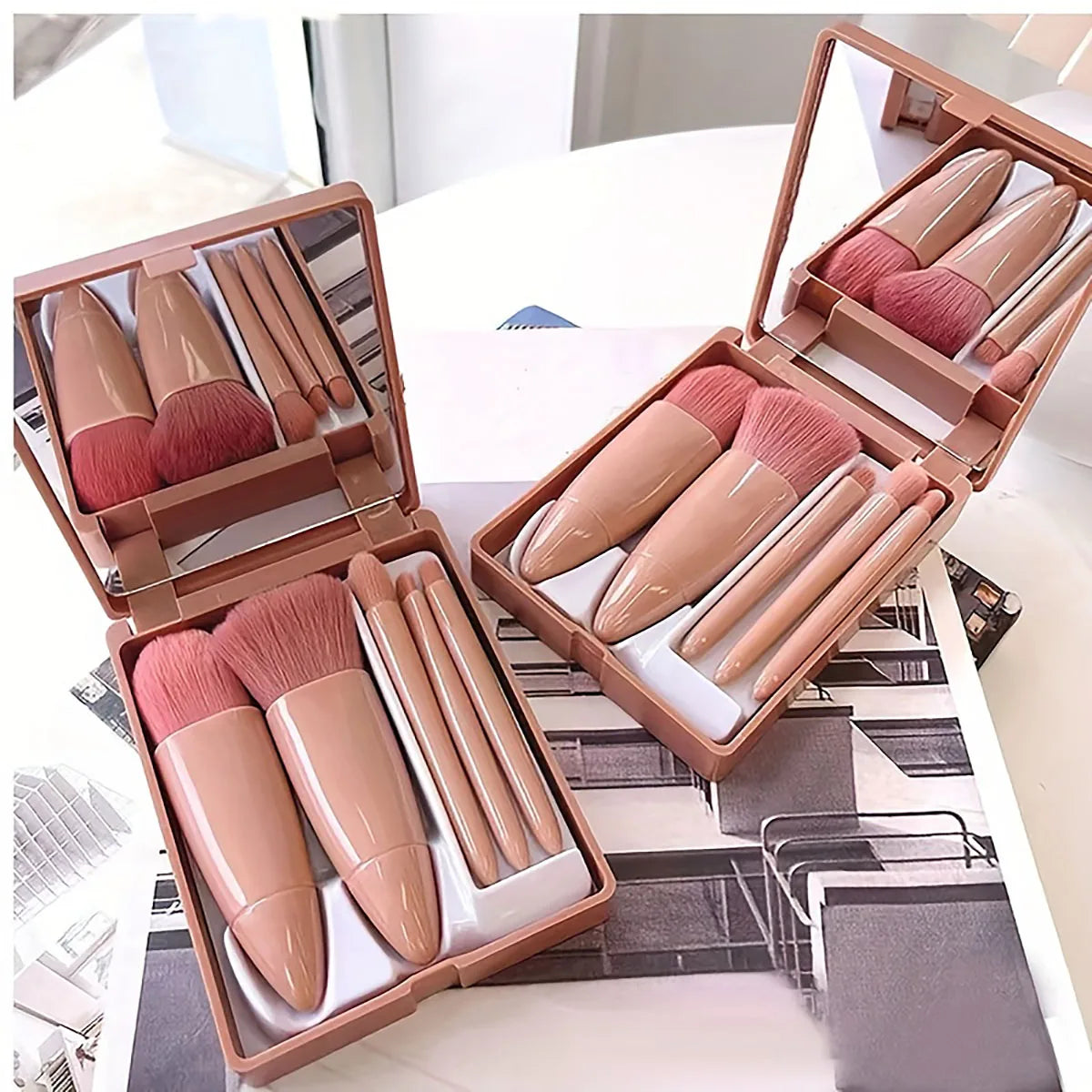Portable 5-Piece Travel Makeup Brush Set