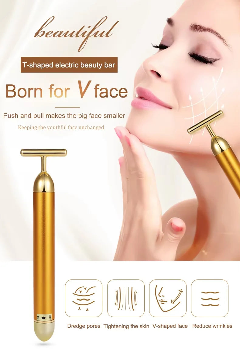 Golden Vibrating Facial Lift Beauty Bar