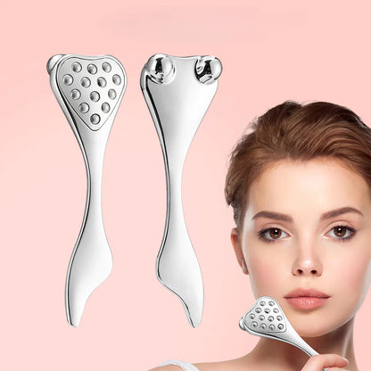 Stainless Steel Gua Sha and Facial Roller Set