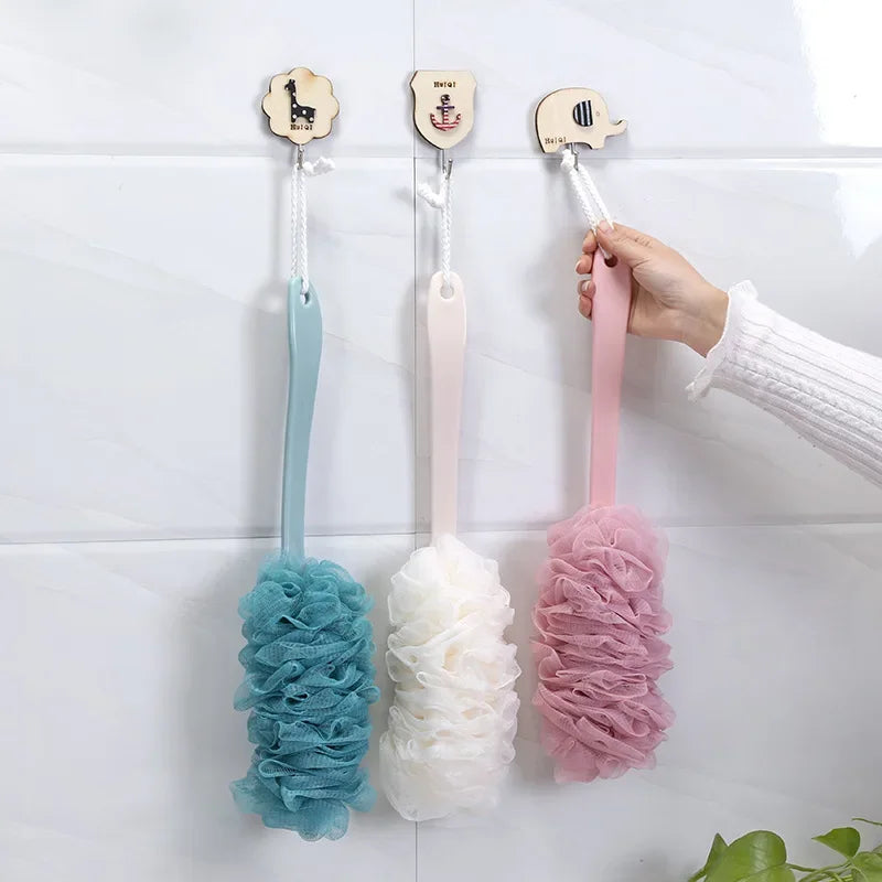Long-Handle Mesh Shower Scrubber Brush