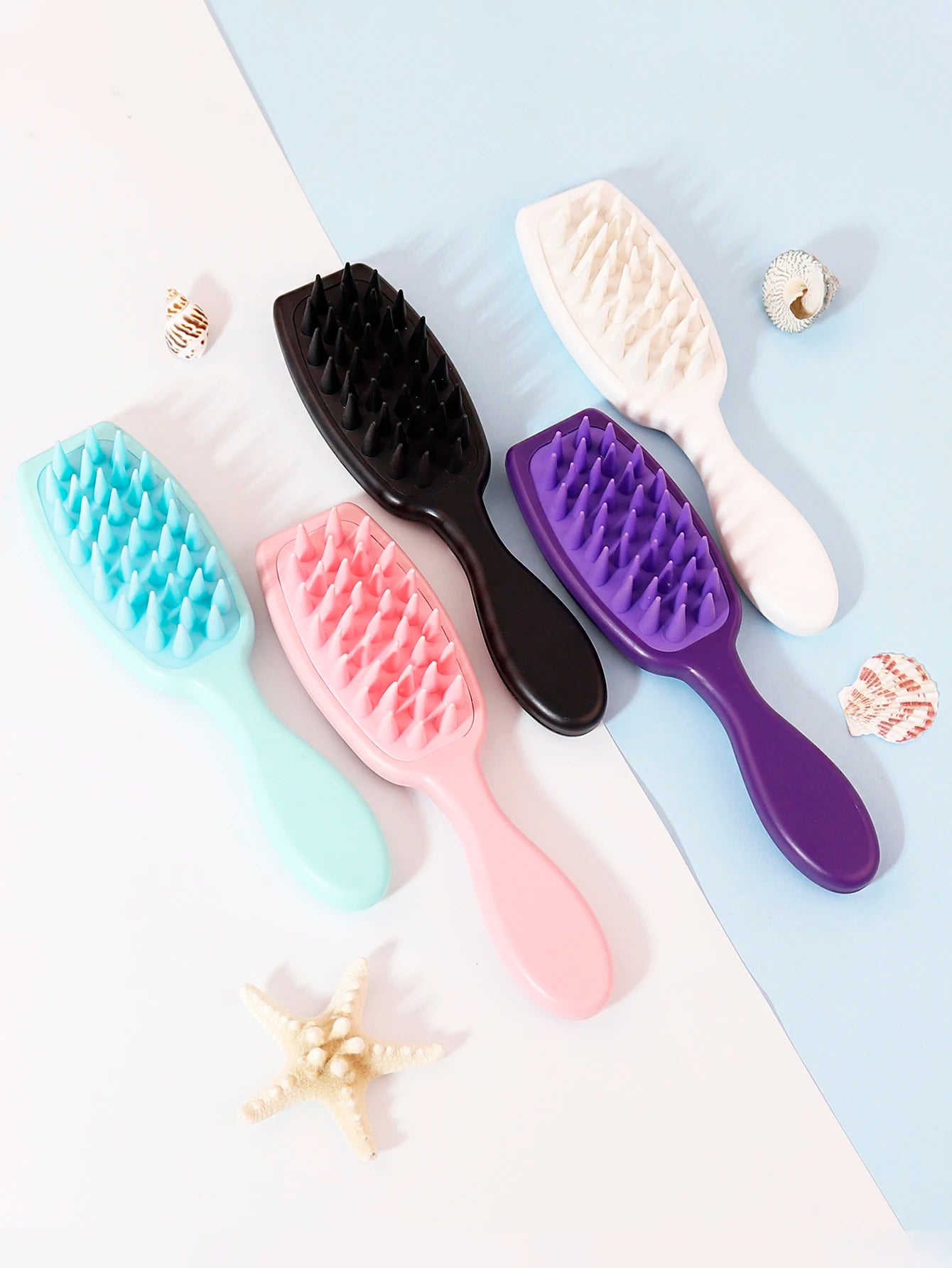 Long-Handled Silicone Scalp Massage Shampoo Brush