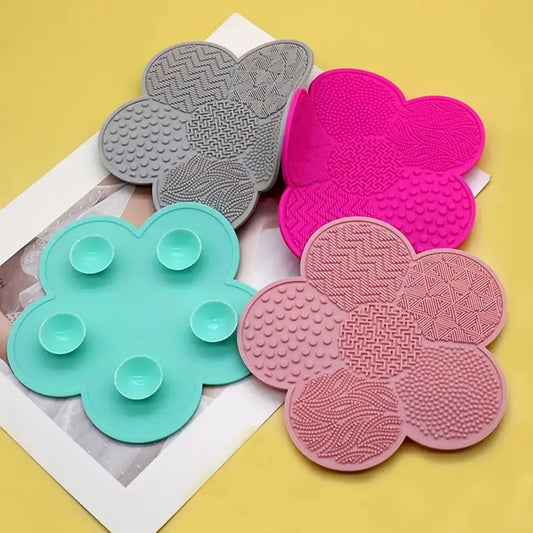 Flower-Shaped Silicone Makeup Brush Cleaning Mat