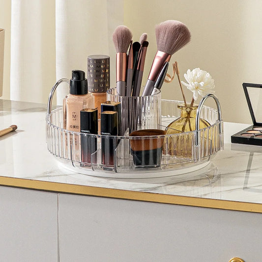 360° Rotating Transparent Makeup Organizer
