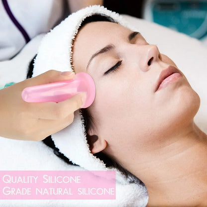 Silicone Vacuum Cupping and Face Mask Holder Massage Set