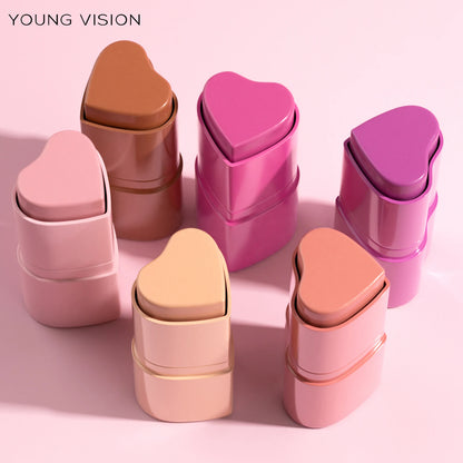 Six-Color Matte Heart Blush 3-in-1 Stick
