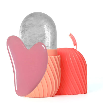 Heart Gua Sha and Ice Roller Facial Set