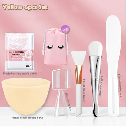 Silicone Facial Mask Brush and Mixing Bowl Set