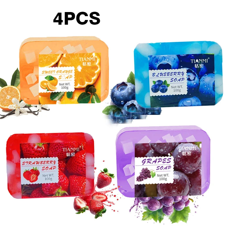 4PCS Fruit Jelly Soap Set