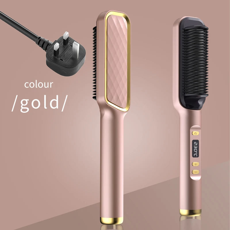 Electric Hot Comb Straightening Brush