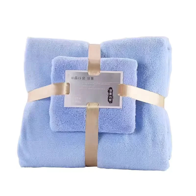 Super Soft Coral Velvet Bath Towel Set