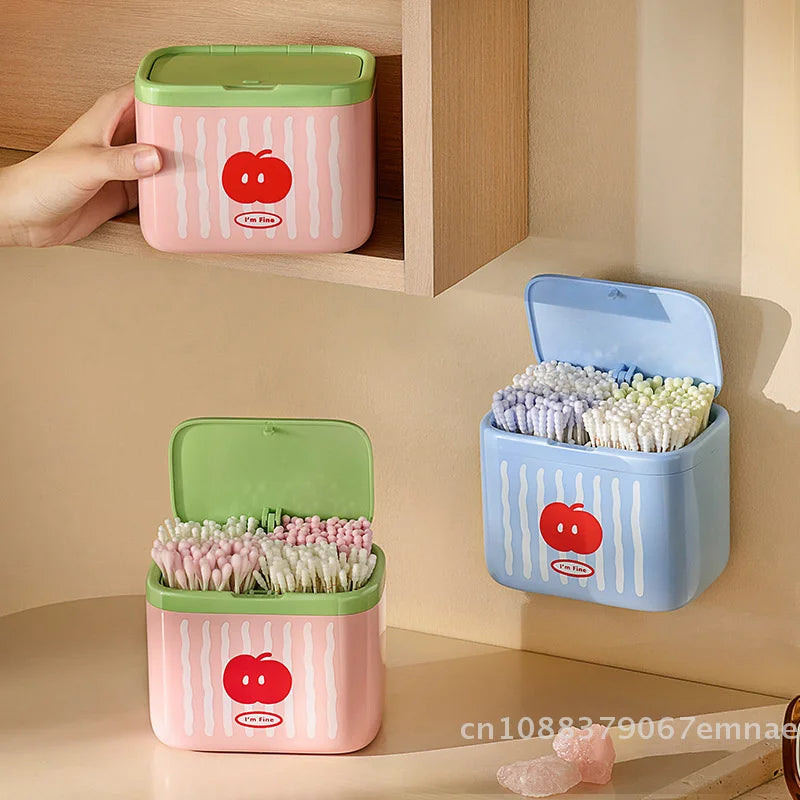 Clear Cotton Swab and Q-Tip Holder Dispenser