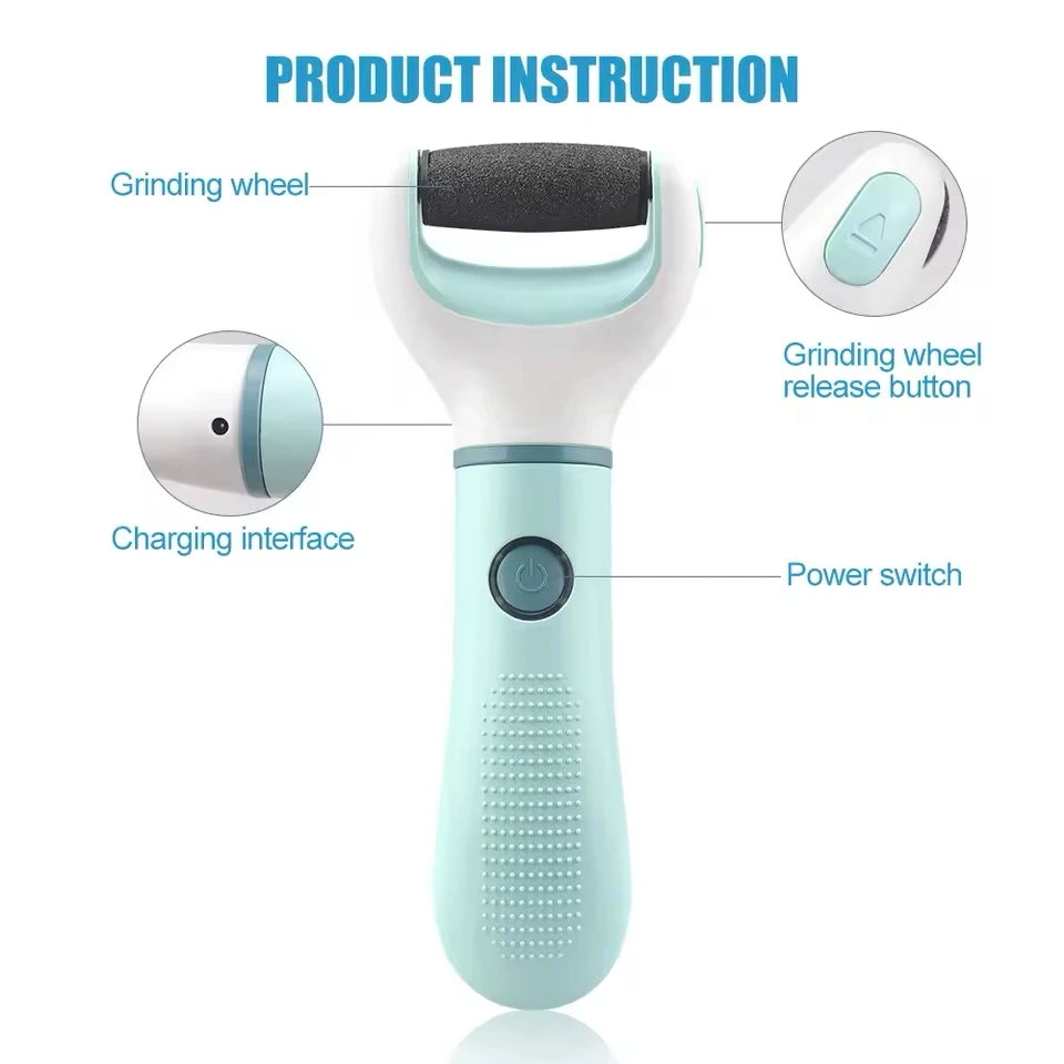 Rechargeable Waterproof Electric Foot Callus Remover Pedicure Kit