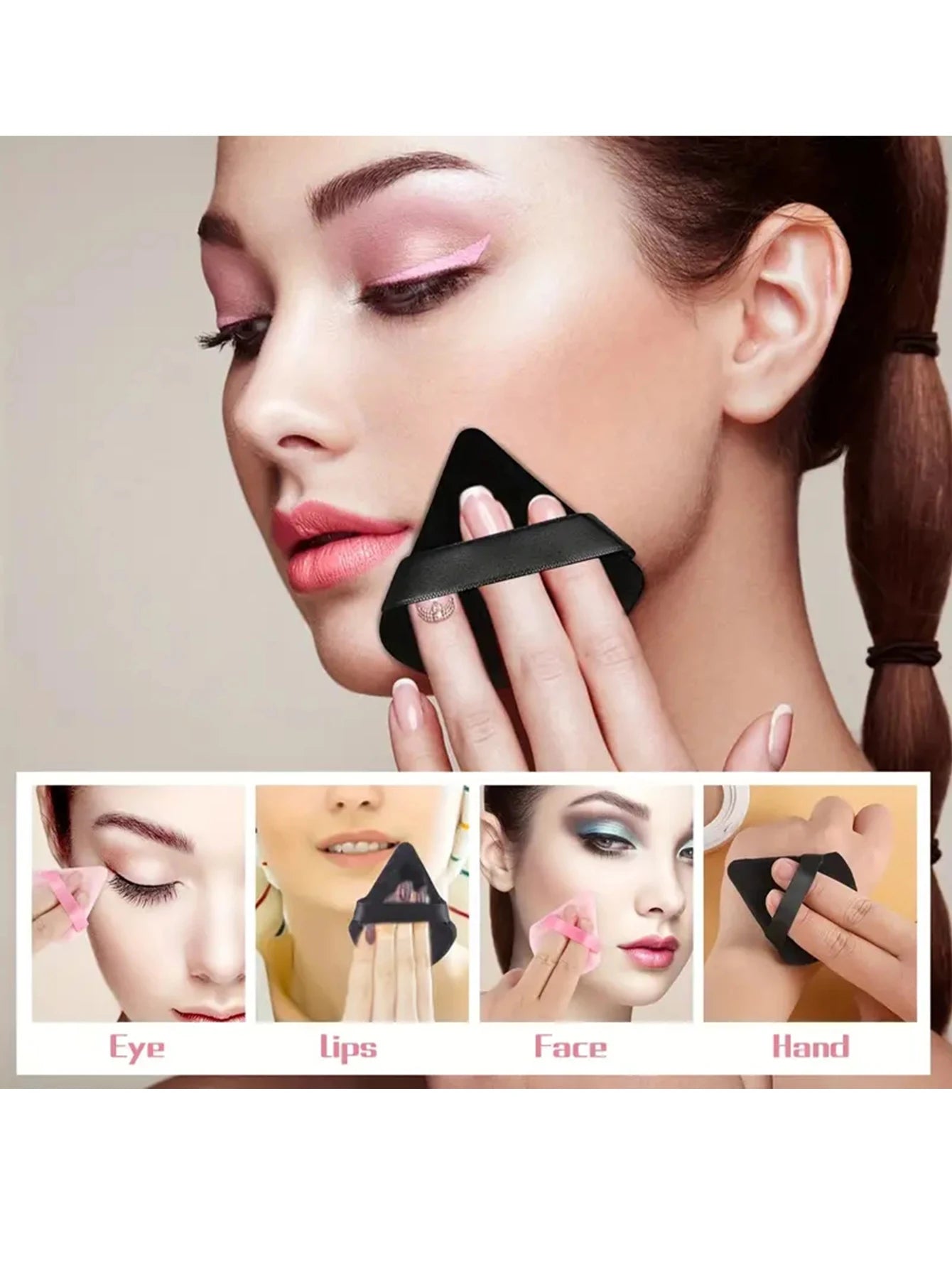 50-Piece Triangular Makeup Powder Puff Set