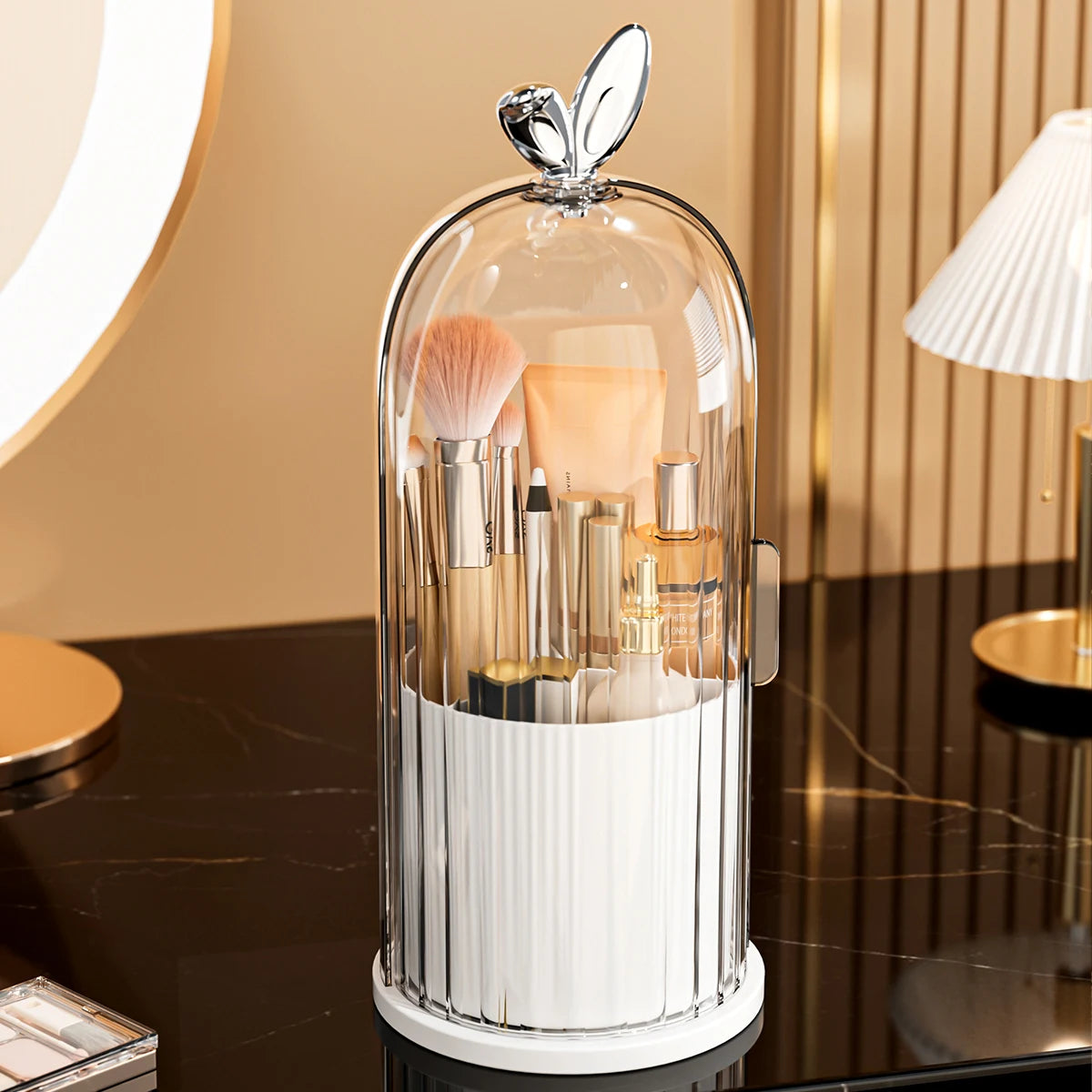 360° Rotating Dustproof Makeup Brush Holder