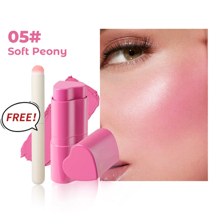 Six-Color Matte Heart Blush 3-in-1 Stick