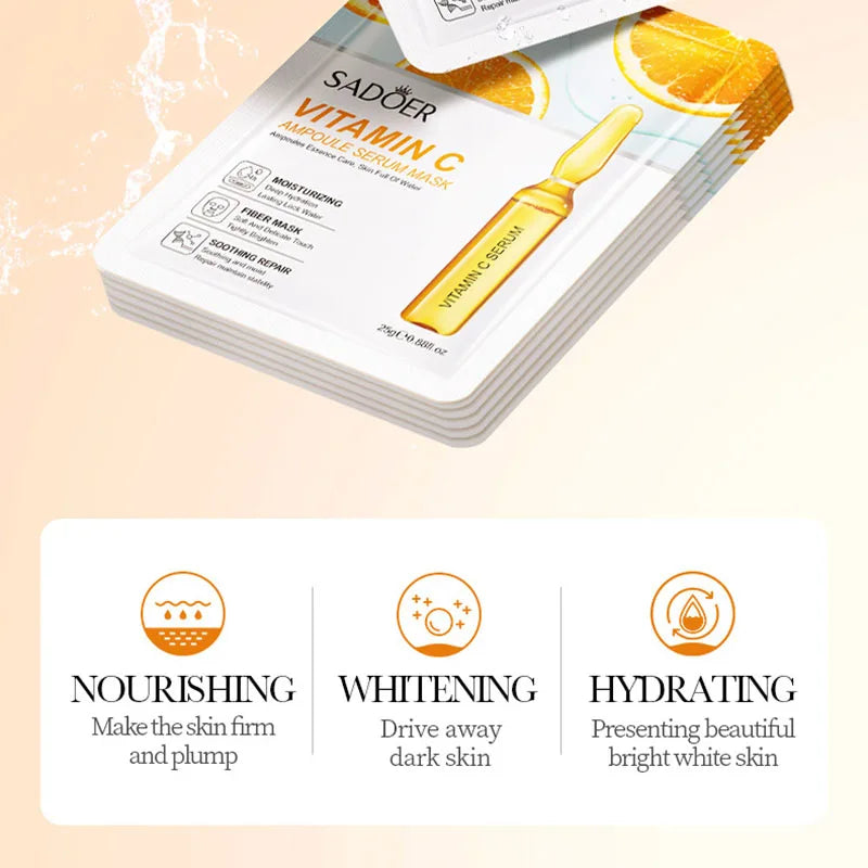 24K Gold Vitamin C and Hyaluronic Acid Facial Mask Set