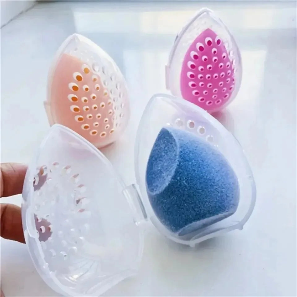 Egg-Shaped Makeup Sponge Storage Box