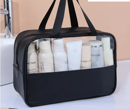 Beige Transparent Waterproof Makeup Bag