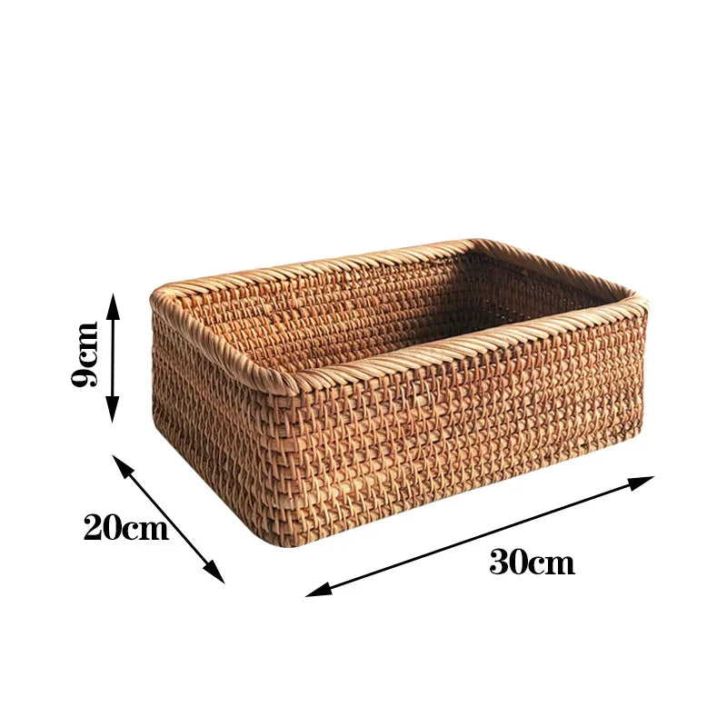 Handwoven Rattan Wicker Basket