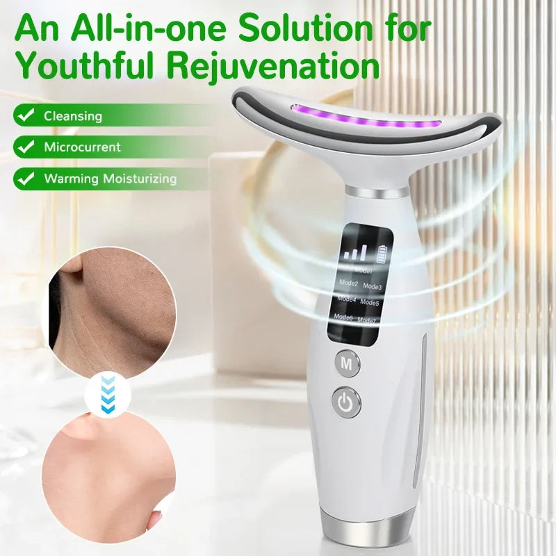 7-Color EMS Microcurrent Facial & Neck Massager