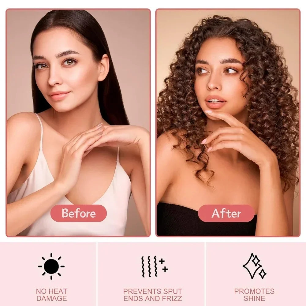 Heatless Curling Rod Headband Soft Silk No-Heat Overnight Rollers