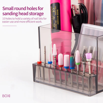 Translucent Acrylic Nail Drill Bit Organizer