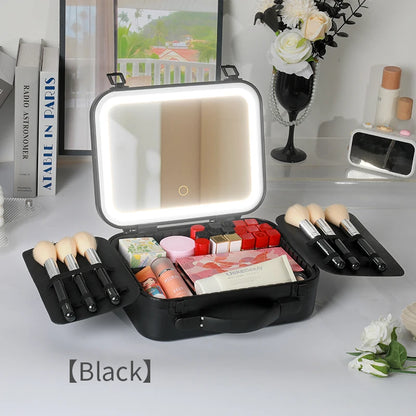 Rechargeable Large-Capacity Cosmetic Travel Train Case