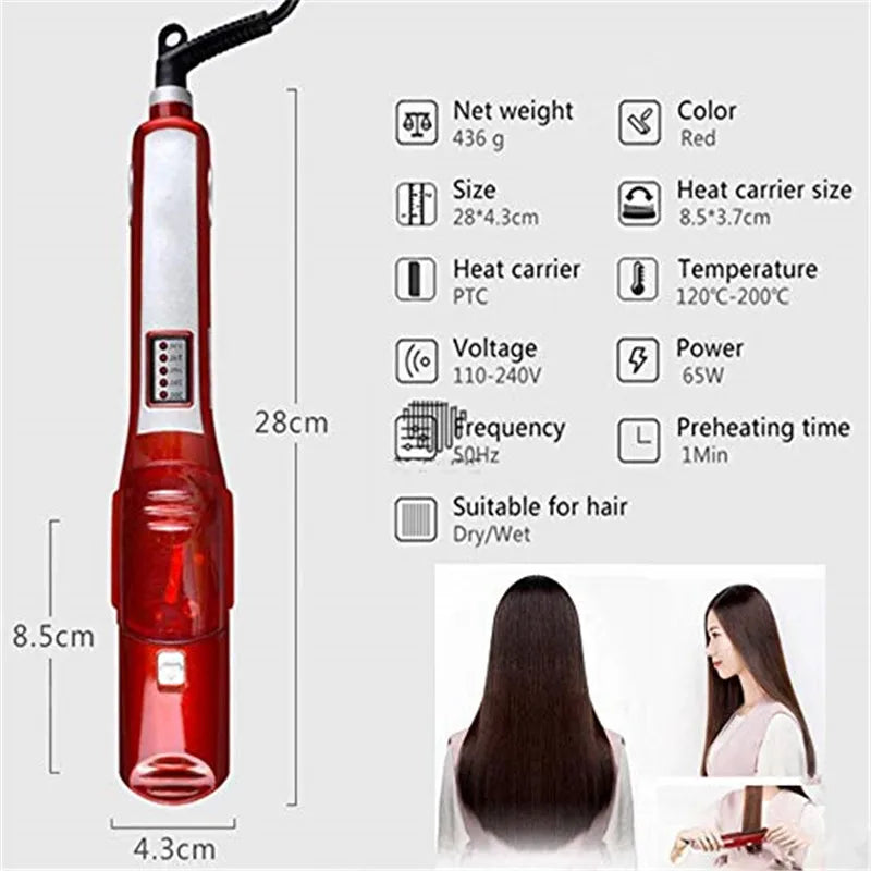 Professional Steam Titanium Hair Straightener and Curler